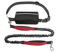 Upliftjoys Hands Free Dog Leash with Zipper Pouch, 5.5 Ft Hands Free Dog Leash with Zipper Pouch Dual Padded Handles, for Small＆Large Dogs, Running, Walking & Training (Red)