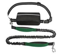 Upliftjoys Hands Free Dog Leash with Zipper Pouch, 5.5 Ft Hands Free Dog Leash with Zipper Pouch Dual Padded Handles, for Small＆Large Dogs, Running, Walking & Training (Green)