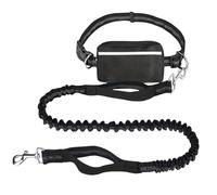 Upliftjoys Hands Free Dog Leash with Zipper Pouch, 5.5 Ft Hands Free Dog Leash with Zipper Pouch Dual Padded Handles, for Small＆Large Dogs, Running, Walking & Training (Black)