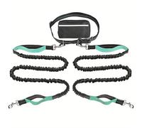 Upliftjoys Hands Free Dog Leash with Zipper Pouch, Upliftjoys Dog Leash, Dual Padded Handles Running Leashs, Retractable Dogs Leashes for Small&Large Dogs(#Green A,2 Leashes)