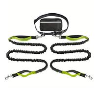 Upliftjoys Hands Free Dog Leash with Zipper Pouch, Upliftjoys Dog Leash, Dual Padded Handles Running Leashs, Retractable Dogs Leashes for Small&Large Dogs(#Green C,2 Leashes)