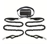 Upliftjoys Hands Free Dog Leash with Zipper Pouch, Upliftjoys Dog Leash, Dual Padded Handles Running Leashs, Retractable Dogs Leashes for Small＆Large Dogs(Black,2 Leashes)