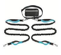 Upliftjoys Hands Free Dog Leash with Zipper Pouch, Upliftjoys Dog Leash, Dual Padded Handles Running Leashs, Retractable Dogs Leashes for Small&Large Dogs(#Blue A,2 Leashes)