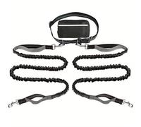 Upliftjoys Hands Free Dog Leash with Zipper Pouch, Upliftjoys Dog Leash, Dual Padded Handles Running Leashs, Retractable Dogs Leashes for Small＆Large Dogs(Grey,2 Leashes)