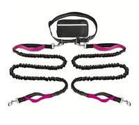 Upliftjoys Hands Free Dog Leash with Zipper Pouch, Upliftjoys Dog Leash, Dual Padded Handles Running Leashs, Retractable Dogs Leashes for Small&Large Dogs(#Purple A,2 Leashes)