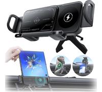 Upliftjoys Phone Holder, 2025 High Intelligent Mobile Phone/Pad Holder, 2 in 1 Auto Rotating Phone Holders, Wireless Car Charger Fast Charging Phones Holders, Auto Rotating Vent Mount (Black)