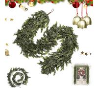 Upliftjoysq 6 FT Artificial Cedar Garlands, Thick and Lush Green Faux Cedar Pine Needles, 2025 Christmas Artificial Cypress Leaf Vine Wreath, for Mantel Fireplace Holiday Decor (60,6FT)
