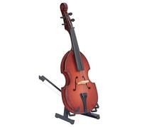 Uplory Tiny Violin Exquisite Details Portable Basswood Violin Ornament with Bracket for Music Training Graduation Present