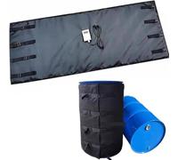 UPLTOE Manta Calefactora para Bidones IBC,Manta Calefactora para Bidones De 200 L,Banda Calefactora Ajustable,para Bidones Aceite,Materiales Aislantes Impermeables,Color Gris Black-200L