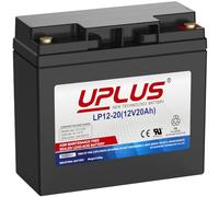 UPLUS - Batería recargable de plomo ácido sellada LP12-20 de 12 V 20 Ah, baterías AGM-SLA de ciclo profundo, terminal M5, para cortacésped, carrito de golf, scooter de movilidad, silla eléctrica,
