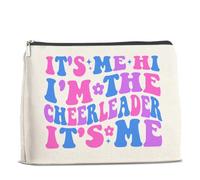 UPNEGE Bolsa de maquillaje de animadora para mujeres, bolsa de cosméticos con cremallera It's Me Hi I'm the Cheerleader, Policromático