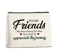 UPNEGE Bolsa de maquillaje para amigos, regalos de agradecimiento para amigos, regalos para mejor amiga y hermana del alma, bolsa de maquillaje con cremallera, Policromático