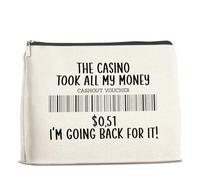 UPNEGE Divertida bolsa de maquillaje para amantes de los casinos, regalos de juego para jugadores, el casino Took All My Money bolsa de cosméticos con cremallera, Policromático