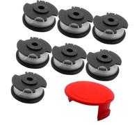 UPOICDS Carrete de Hilo for desbrozadora para Einhell GE-CT 18/28 Li y | GE-CT 18/28 Li TC, 1,6 mm, 4,9 m, TLE-03 (7 carretes + 1 funda)