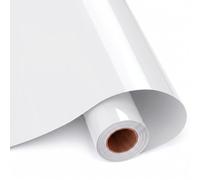 UPOMGGE Vinilo Adhesivo Blanco Brillante, 30.5x400cm Rollo de Vinilo Permanente para Cricut y Silhouette Cameo, Film Autoadhesivo para para Taza, Ventana, Cerámica y Plástico