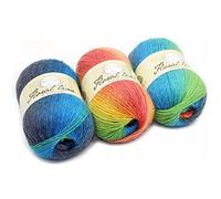 Uposao 3 Rollos Hilo de Tejer Arco Iris Hilo de Coser 400 m/100 g Hilo de Tejer a Mano de Lana de algodón acrílico Multicolor Hilo de Tejer para Hacer Ganchillo DIY