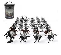 Uposao 52Pcs Modelo De Soldado Militar Estático Artesanía De Plástico Caballeros Juguetes, Modelo De Soldado Medieval Para Niños Juguete Juguetes Estáticos, Regalos para Niños