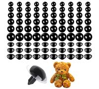 Uposao 90 ojos y narices de plástico de seguridad para amigurumi, ojos y nariz coloridos de muñeca artesanales en varios tamaños con arandelas para muñecas de peluche, muñecas de ganchillo,