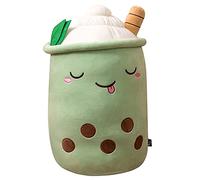 Uposao Bubble Tea - Peluche de 35 cm, con forma de copa rellena, cojín decorativo con forma de taza, té de leche, para niños, regalo para Navidad, cumpleaños, color verde