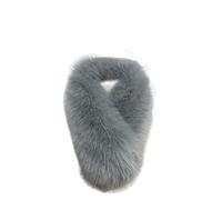 Uposao Bufanda de Invierno para Mujer, Cuello de Piel de Zorro de Imitación, Calentador de Cuello Desmontable, Accesorios de Calor, Talla 70 x 13 cm, Color Gris