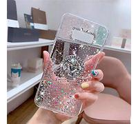 Uposao Compatible con Galaxy S8 Funda Purpurina Glitter Estrellas Diseño con Anillo Soporte Móvil Brillante Bling Silicona TPU Funda Carcasa a Anti Choque Antiarañazo Suave Funda,Claro