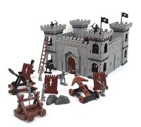 Uposao Conjunto de juegos de guerras antiguas, Conjunto de juguetes del castillo Castillo medieval Caballeros Figura de acción, Accesorios de construcción Modelo de castillo de juguete, Soldados