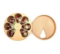 Uposao Dispensador de píldoras de madera, organizador de pastillas de 7 días, mini pastillero de viaje, caja de embalaje portátil de medicamentos, caja de almacenamiento multiusos con cierre magnético