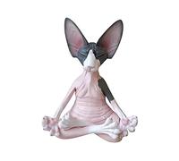 Uposao Escultura meditación esfinge estatua de gato adornos de yoga Zen Cat poses relajadas para el hogar, sala de estar, colección de manualidades