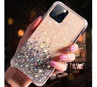 Uposao Funda para 11 Pro,Carcasa 11 Pro Purpurina Funda Girly Case 3D Estrellas Diseño Crystal Glitter Estuche Brillante Carcasa Silicona TPU Gel Suave Funda 11 Pro,Claro