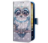 Uposao - Funda protectora para Huawei P30 Lite, con purpurina, 3D, multicolor, funda de piel, funda tipo libro, con cierre magnético, tarjetero, diseño de búho