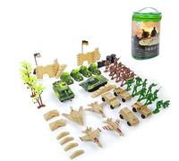 Uposao Juego de 64 figuras de acción de soldado militar de plástico, grupo de batalla, modelo de figuras militares, juguete educativo para niños y niños