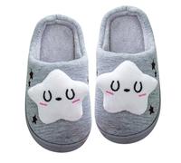 Uposao Lindas zapatillas de estar por casa con forma de estrella, divertidas, suaves, cálidas, para invierno, zapatillas antideslizantes para niños y niñas, otoño e invierno en interiores