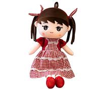 Uposao Muñeca de peluche de 40 cm, muñeco de peluche de hada con ropa y pelo, lindo cuento de hadas, muñeca de princesa, bebé niña, juguete de decoración de dibujos animados, regalo para niños, rojo