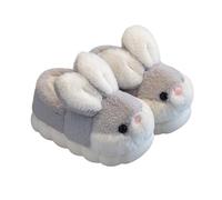 Uposao Señoras y Hombres Zapatillas, Ganado Conejo Animal Esponjoso Zapatos Lindo Dibujos Animados Zapatillas De Interior Antideslizante para Mujeres Hombres Zapatos de Felpa Cálidos Invierno