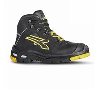 U-Power RL10524 Linea BAU & BUILDING Modelo COSMO Zapatos Altos de Seguridad, S3 HRO HI SRC CI, Negro/Amarillo, 45 Tamaño