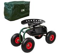 UPP Carrito y Asiento de jardín móvil I Asiento con Ruedas, Transporte de Herramientas, Trabajos de jardinería, Altura Ajustable I ayudante Patio, Huerta, jardín (Hierro, 82 x 45 x 54 cm, hasta 150kg)