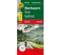 Upper Bavaria, motorcycle map 1:250,000, freytag & berndt: Toureninfos, GPX Tracks, wasserfest und reißfest
