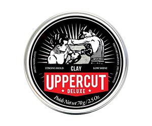 Uppercut Deluxe Clay, Producto Profesional a Base de Agua para un Acabado de Aspecto Natural, Fijación Fuerte y Brillo Bajo, Producto para el Cabello de Hombre 70g