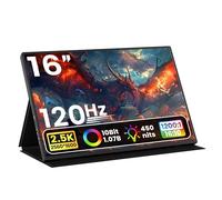 Upperizon Monitor de juego portátil 40.6cm QHD 2.5K 2560x1600 16:10 120Hz Sincronización libre 100% Srgb 10 bits 400 liendres Pantalla de viaje para MacBook, ordenador portátil, PC, consolas de