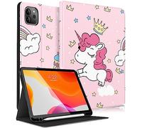 Uppuppy for iPad Air 13 Inch M2/M3, Pro 12.9 Case - Cute Women Girls Girly Aesthetic Cartoon Pencil Holder Folio Cover for Apple Air 13" 2024/2025, Pro 6th/5th/4th/3rd Generation Case