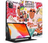 Uppuppy Funda para iPad Air de 13 Pulgadas M2/M3, Pro 12.9 - Linda Funda para Mujeres y niñas, con Cita estética Femenina, Soporte para lápiz para Apple Air de 13 Pulgadas 2024/2025, Pro 6ª/5ª/4ª/3ª