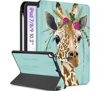 Uppuppy Funda para iPad de 9ª/8ª/7ª generación de 10.2 Pulgadas para niñas, Linda Funda Inteligente con Soporte para lápices, Jirafa, diseño de Dibujos Animados, Fundas Y2K únicas para iPad 7/8/9 Gen