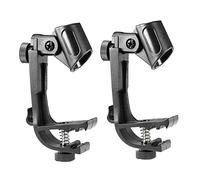 UPQRSG 2 Stück Trommel Mikrofon Clip, Feder Design Trommel Mikrofon Klemme, ABS Kunststoff Mikrofon Sicherungsklammern, Verstellbarer Design Halter für Trommel Mikrofon, Zubehör für Musikinstrumente