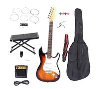 UPQRSG Juego de Guitarra Eléctrica de 39 Pulgadas, para Principiantes con Kit de Inicio Completo, Instrumentos Musicales de Sicomoro con Cuello en Forma de C, Guitarra Principiante para Niños, Estudia