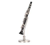 UPQRSG Modelo de Clarinete Bajo en Miniatura con Soporte y Estuche, Mini Pantalla de Decoración de Adornos de Instrumentos Musicales, Pantalla de Modelo de Mini Instrumento para Escritorio en Casa