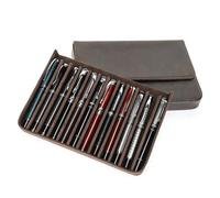 UPRESYE Estuche organizador de cuero para pluma estilográfica, estuche hecho a mano con funda protectora para bolígrafos (12 ranuras magnéticas)