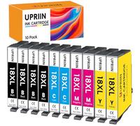 UPRIIN 18XL Cartucho de Tinta Compatible para Epson 18XL 18 XL Multipack para Expression Home XP-215 XP-225 XP-205 XP-325 XP-422 XP-305 XP-415 XP-425 XP-315 XP-312 XP -425 XP-412 (10-Pack)