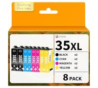 UPRIIN 35XL 35 XL Cartucho de Tinta Compatible con 35XL para Epson Workforce Pro WF-4740DTWF WF-4730DTWF WF-4720DWF WF-4725DWF WF-4730 WF-4720 WF-4725 (8-Pack)