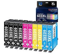 UPRIIN 603XL Cartucho de Tinta Compatible con Epson 603 603XL para WF-2810 WF-2820 WF-2830 WF-2835 WF-2850 XP-2100 XP-2105 XP-2150 XP-3100 XP-3150 XP-4100 10 Pack