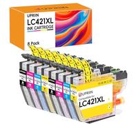UPRIIN LC421XL Cartuchos de Tinta Compatible para Brother DCP-J1010DW | DCP-J1050DW DCP-J1140DW DCP-J1800DW 8-Pack, Compatible con Brother LC421XL LC-421XL LC421XLVAL
